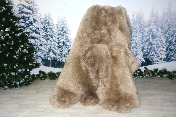 6er Lammfell-Teppich Beige Naturbelassen XXL Riesen-Fellteppich